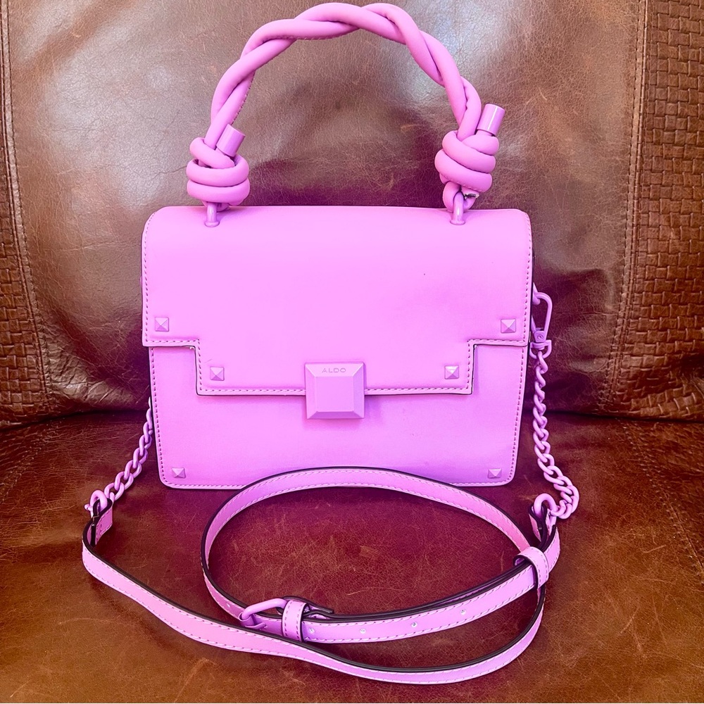 Convertible Satchel Crossbody Purse Bag In Lavender Color - Picture 6 of 9